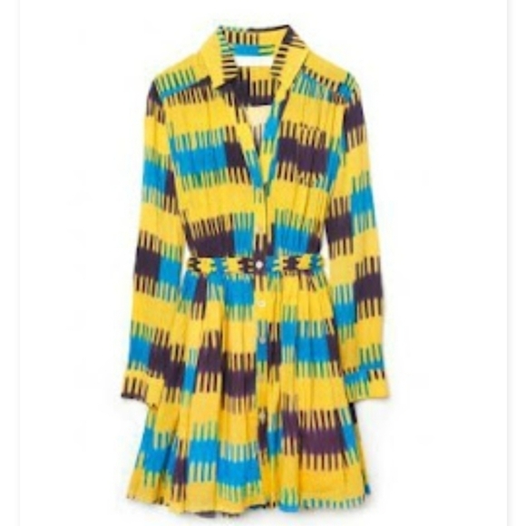 Thakoon Addition Ikat Print Gathered Waist Mini Shirt Dress 2 ASO June Ambrose - Picture 8 of 8